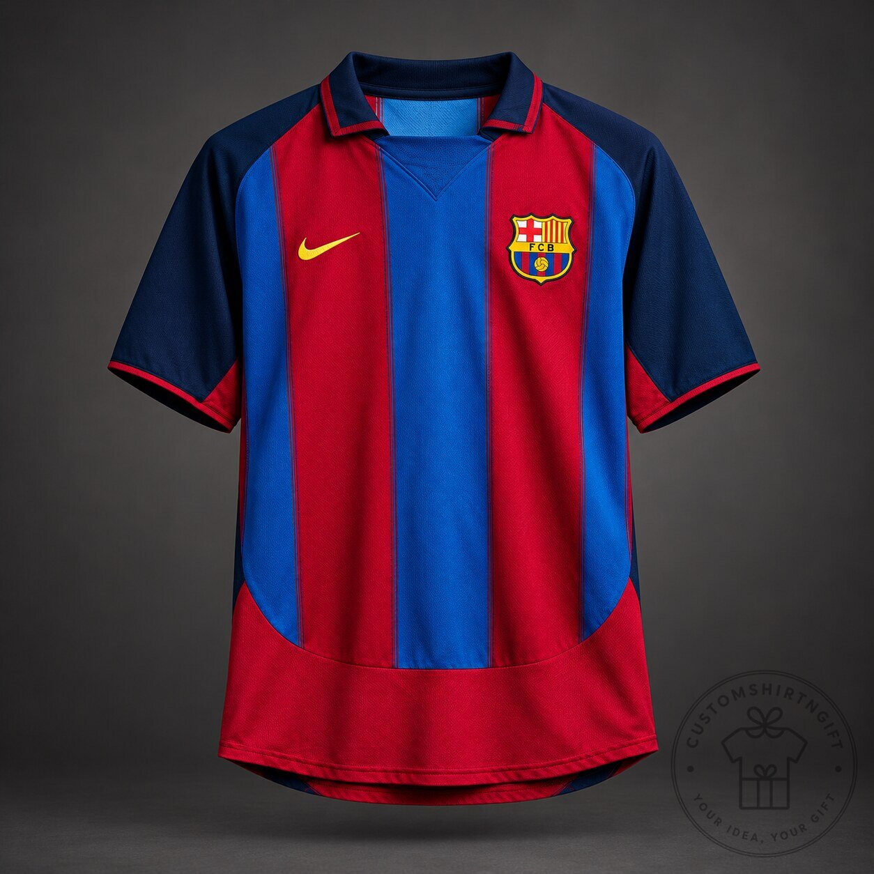 Barcelona 2003 Home by Nike Retro Soccer Jersey Custom Name