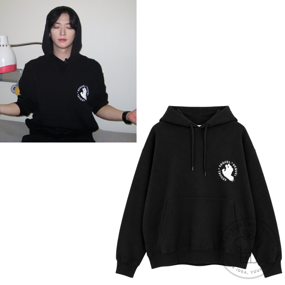 StrayKids LeeKnow x SEQUEL Black Hooded Sweatshirt