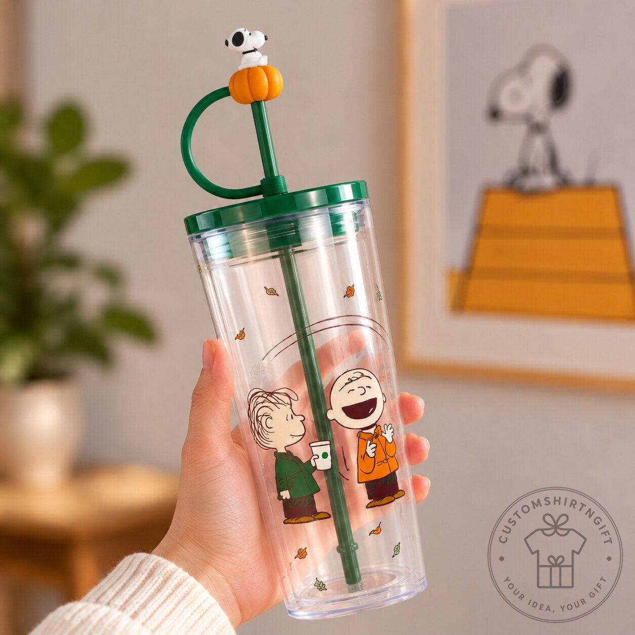 Peanuts x Starbucks Snoopy Autumn Collection Transparent Cold Cup Tumbler with Straw Topper 8 Peanuts x Starbucks Snoopy Autumn Collection Transparent Cold Cup Tumbler with Straw Topper