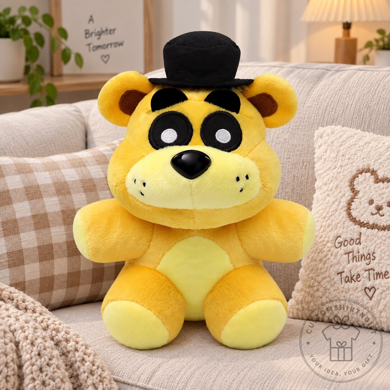Golden Freddy Plush Toy Stuffed Animal With Top Hat