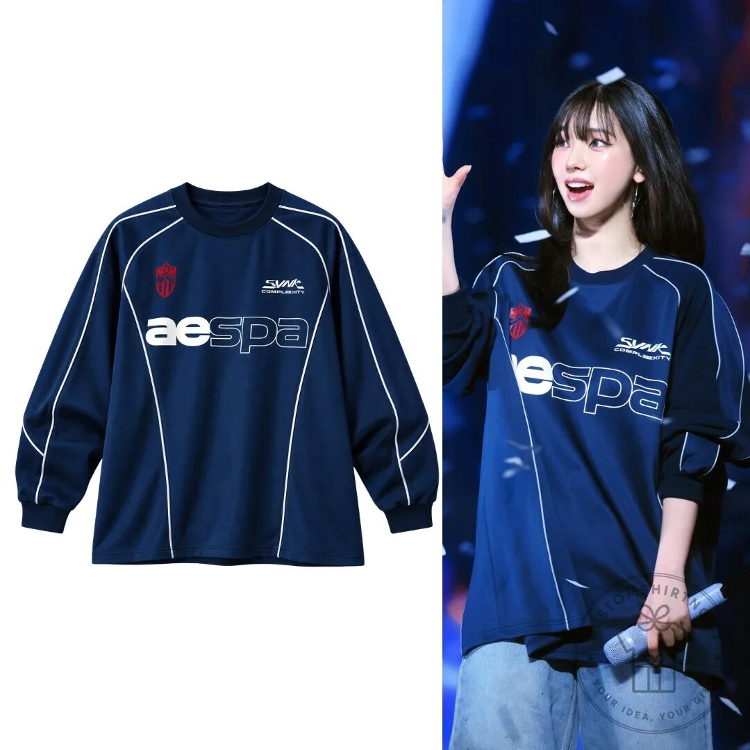 aespa Karina Synk Complexity Blue Long Sleeve Kpop Concert Merch