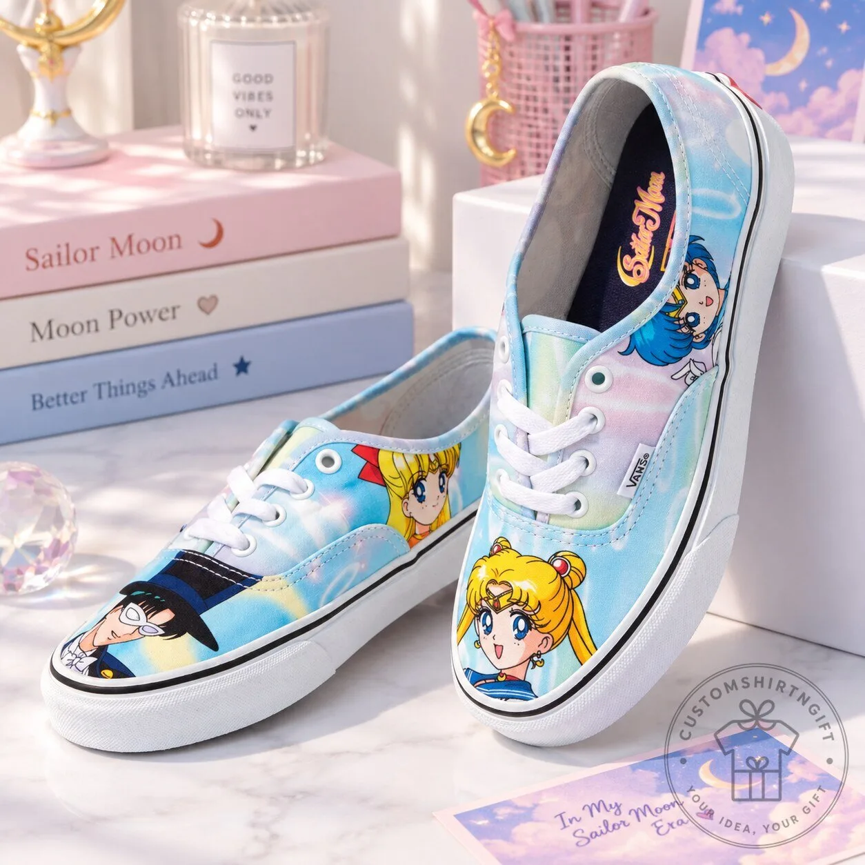 Vans Sailor Moon Custom Print Low Top Canvas Sneakers Shoes 8 Vans Sailor Moon Custom Print Low Top Canvas Sneakers Shoes