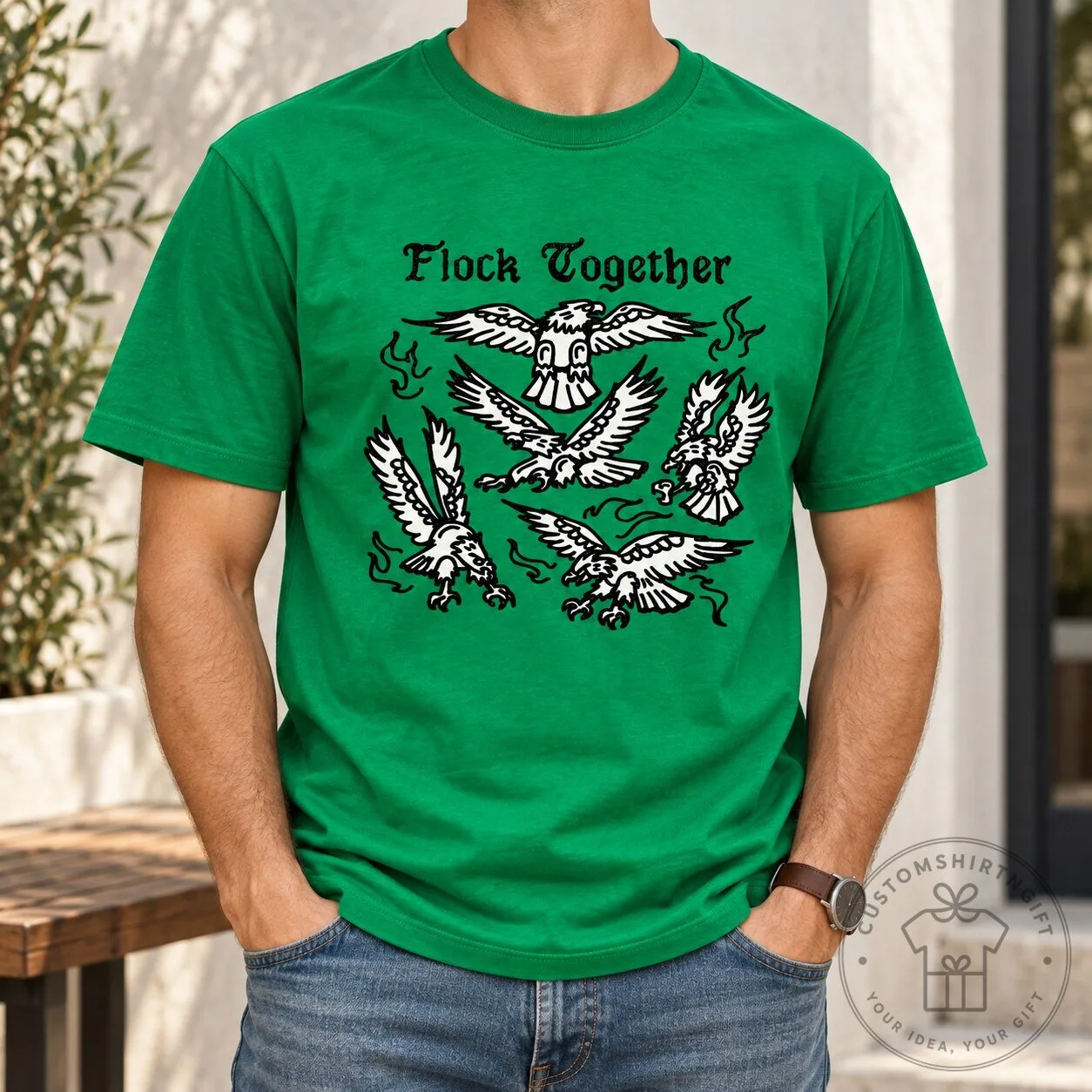 Flock Together Eagle Green T Shirt 8 Flock Together Eagle Green T Shirt