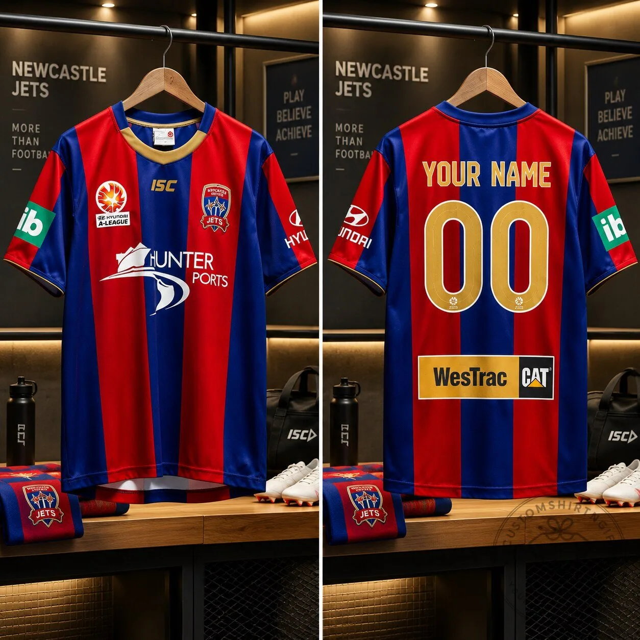 Newcastle Jets 2011 Home by ISC Custom Soccer Jersey