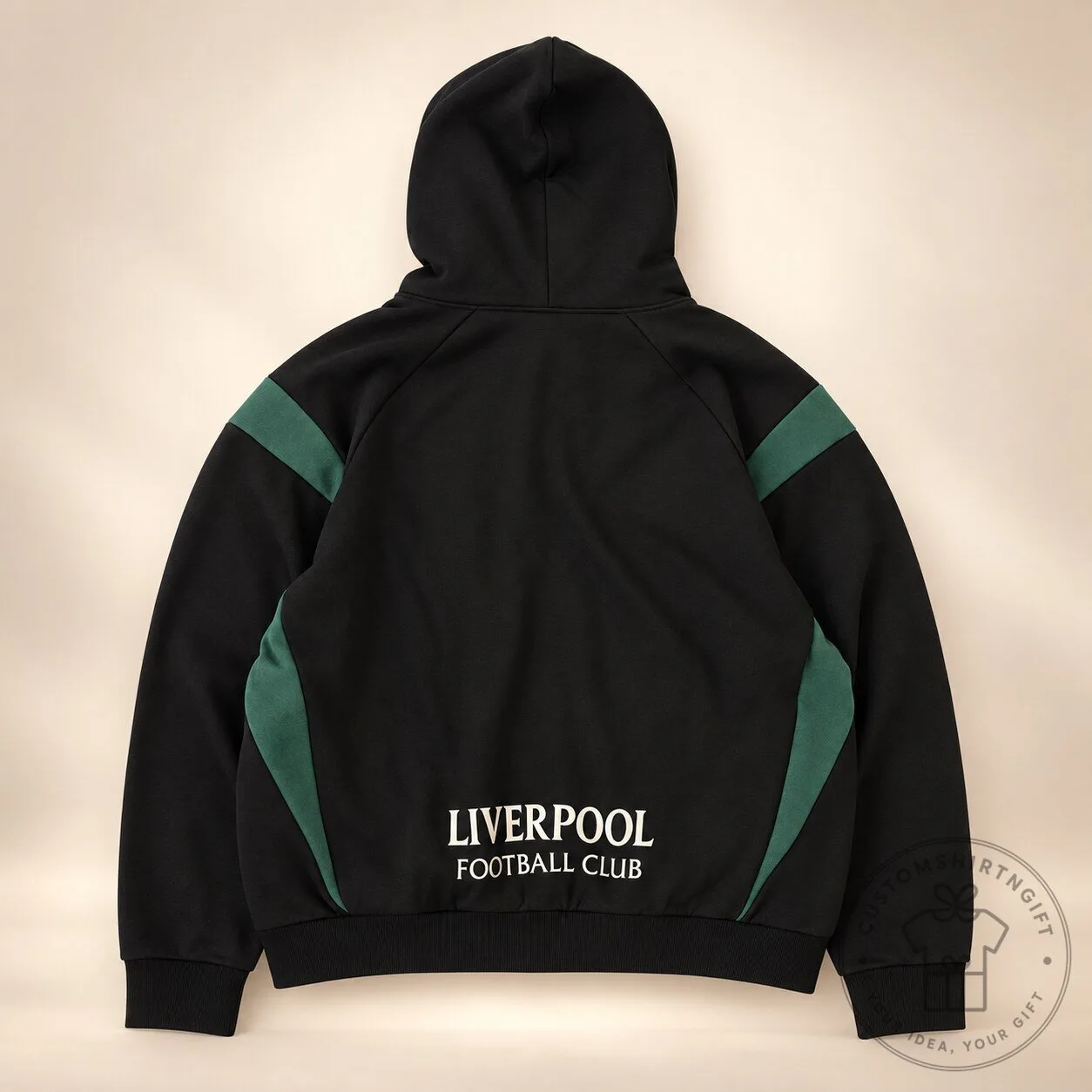 Liverpool FC Black and Green Full Zip Hoodie You'll Never Walk Alone 9 Liverpool FC Black and Green Full Zip Hoodie You