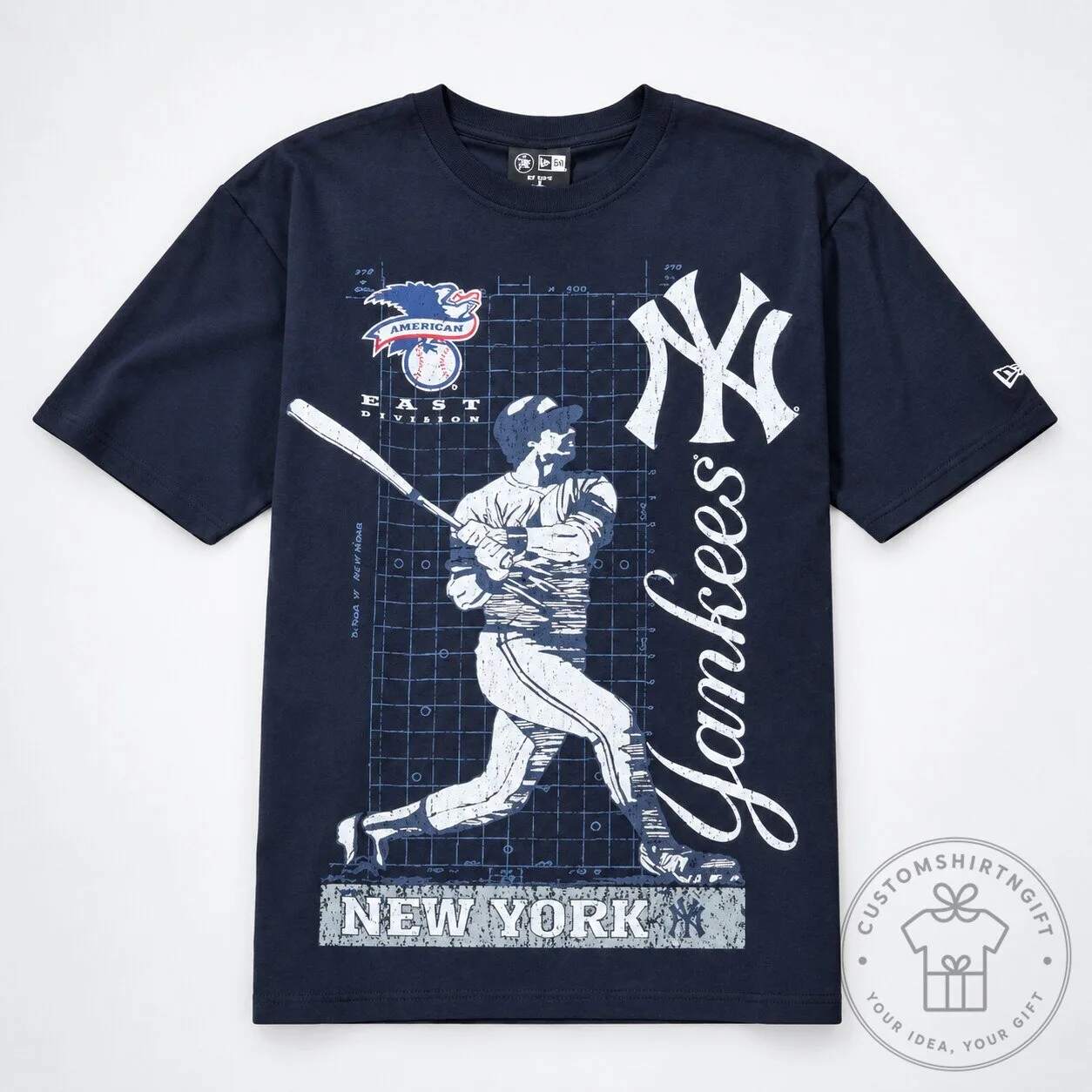 New York Yankees MLB Graphic T Shirt Navy Baseball Fan Apparel