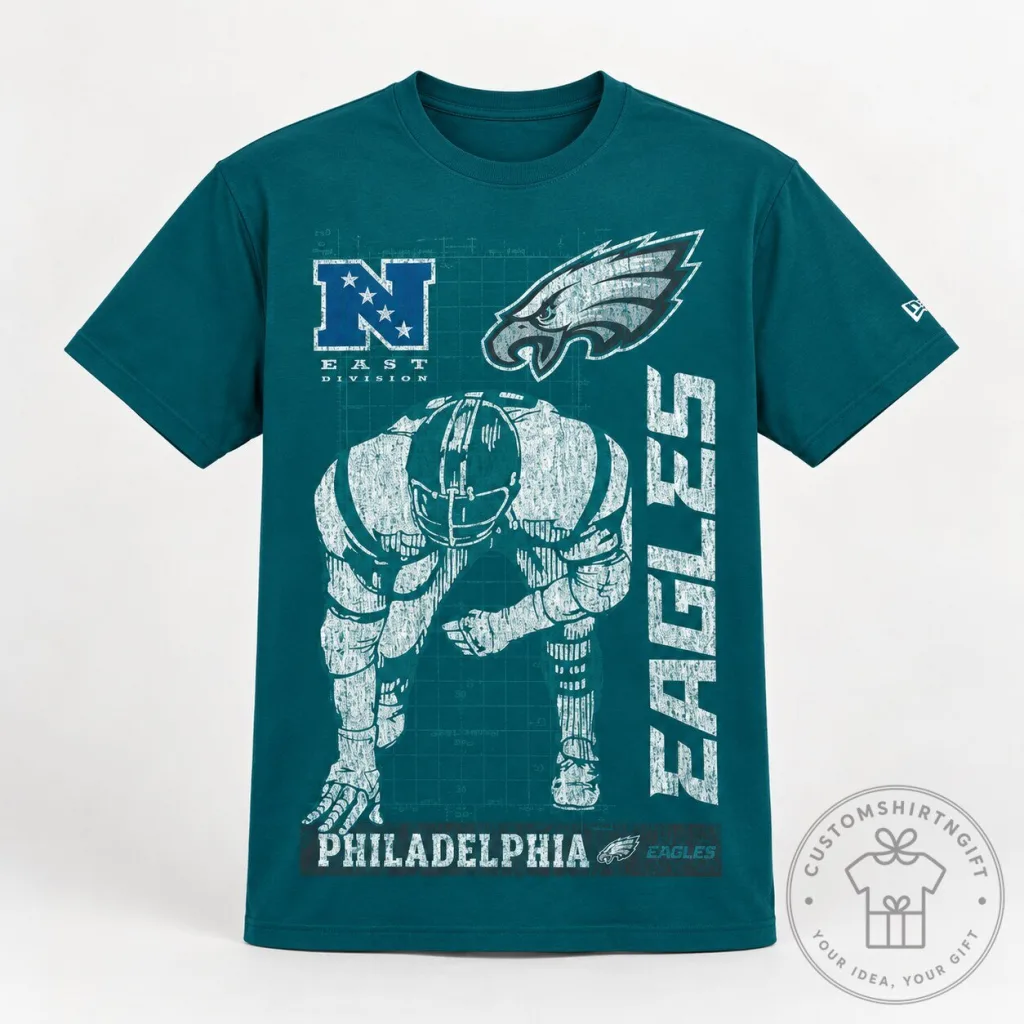 "Score Big with Philadelphia Eagles Teal NFL T-Shirt Fan Apparel" 15 Philadelphia Eagles NFL Graphic T Shirt Teal Football Fan Apparel