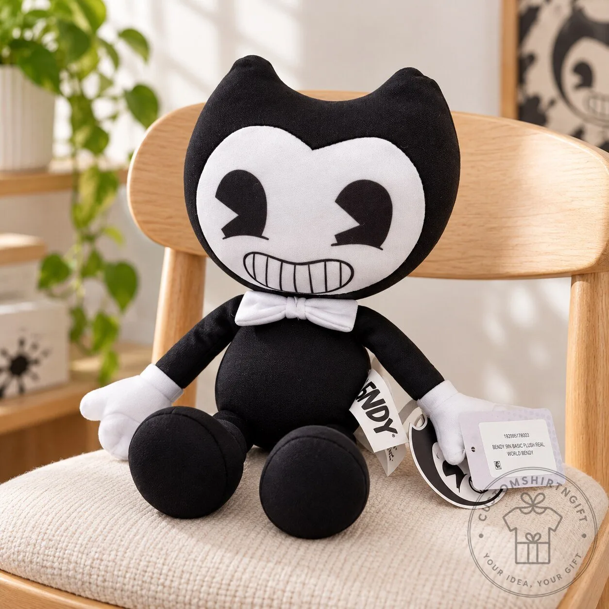 Bendy Plush Stuffed Animal Toy Black and White Cartoon Character Doll Gift