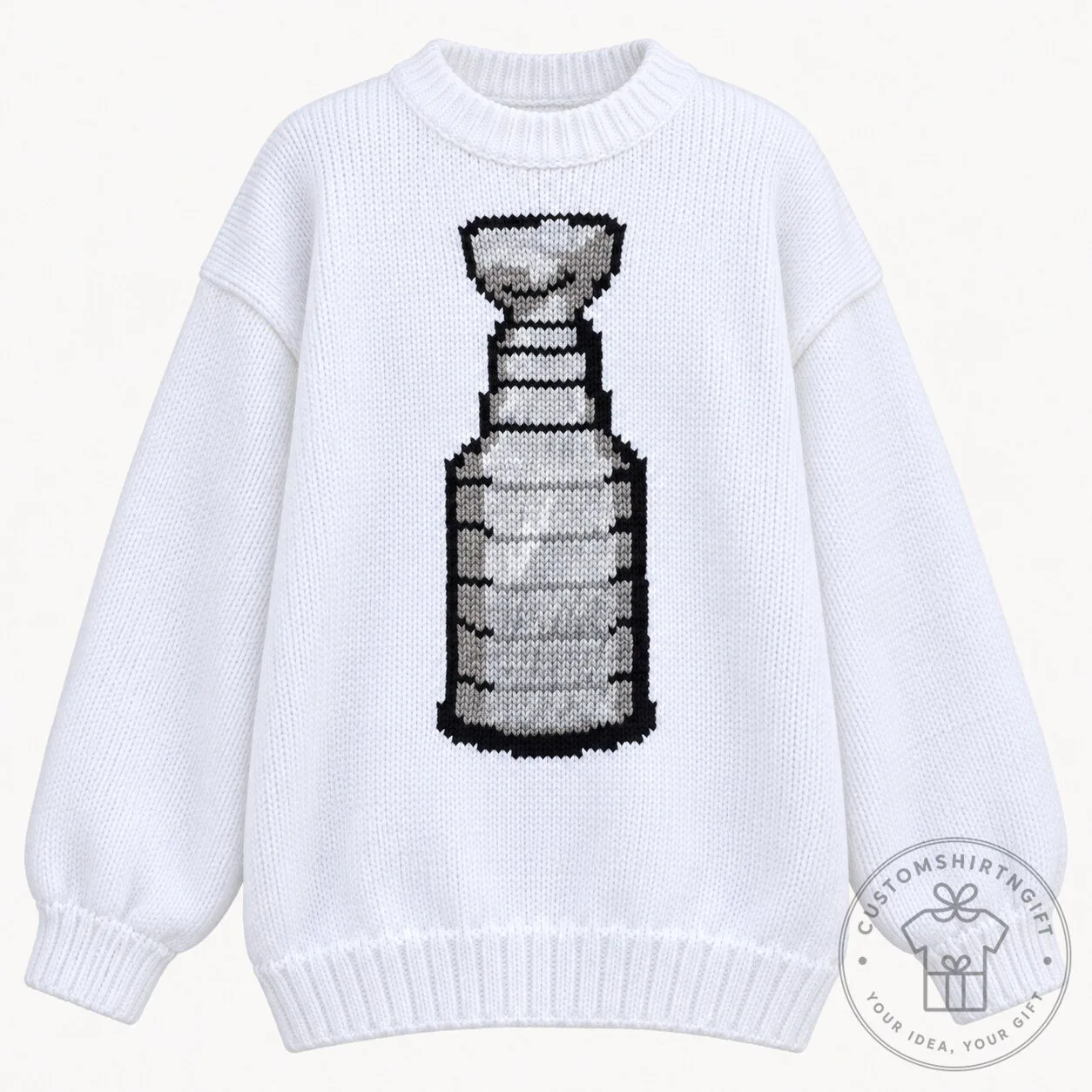 Stanley Cup Champion White Knit Sweater