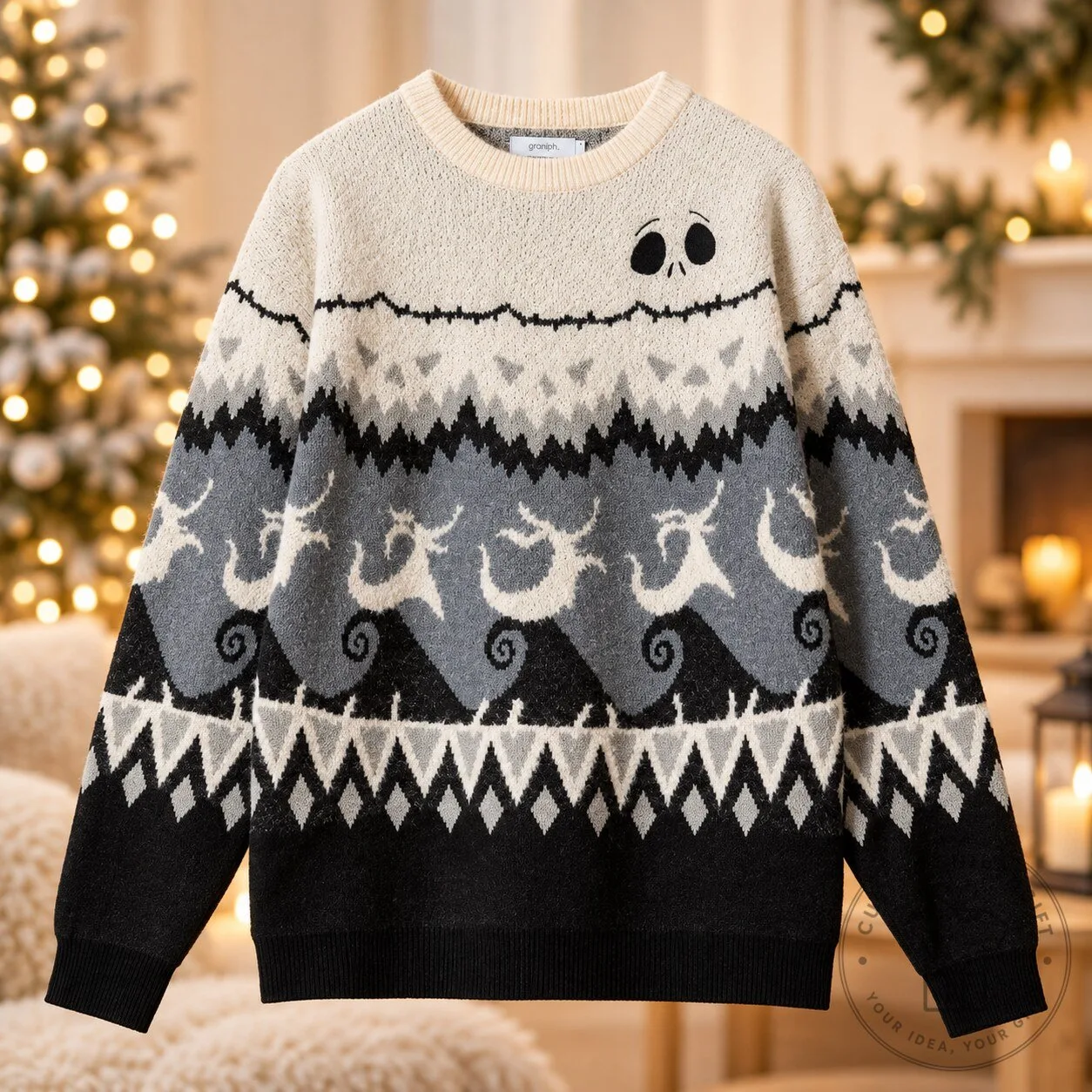 Christmas Reindeer Knit Sweater Nordic Fair Isle Holiday