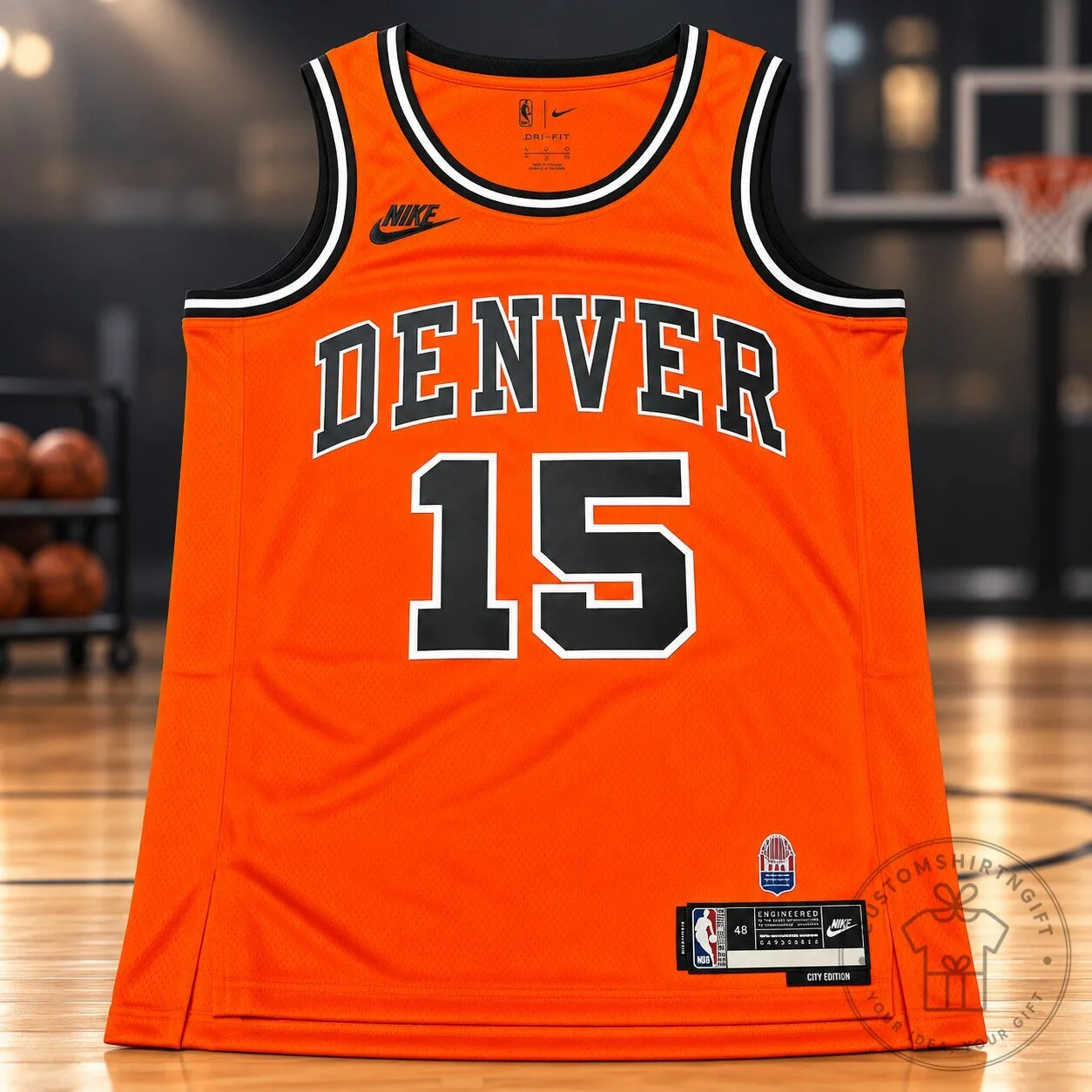Denver Nuggets 15 Orange Nike Basketball Jersey Retro Swingman Tank Top