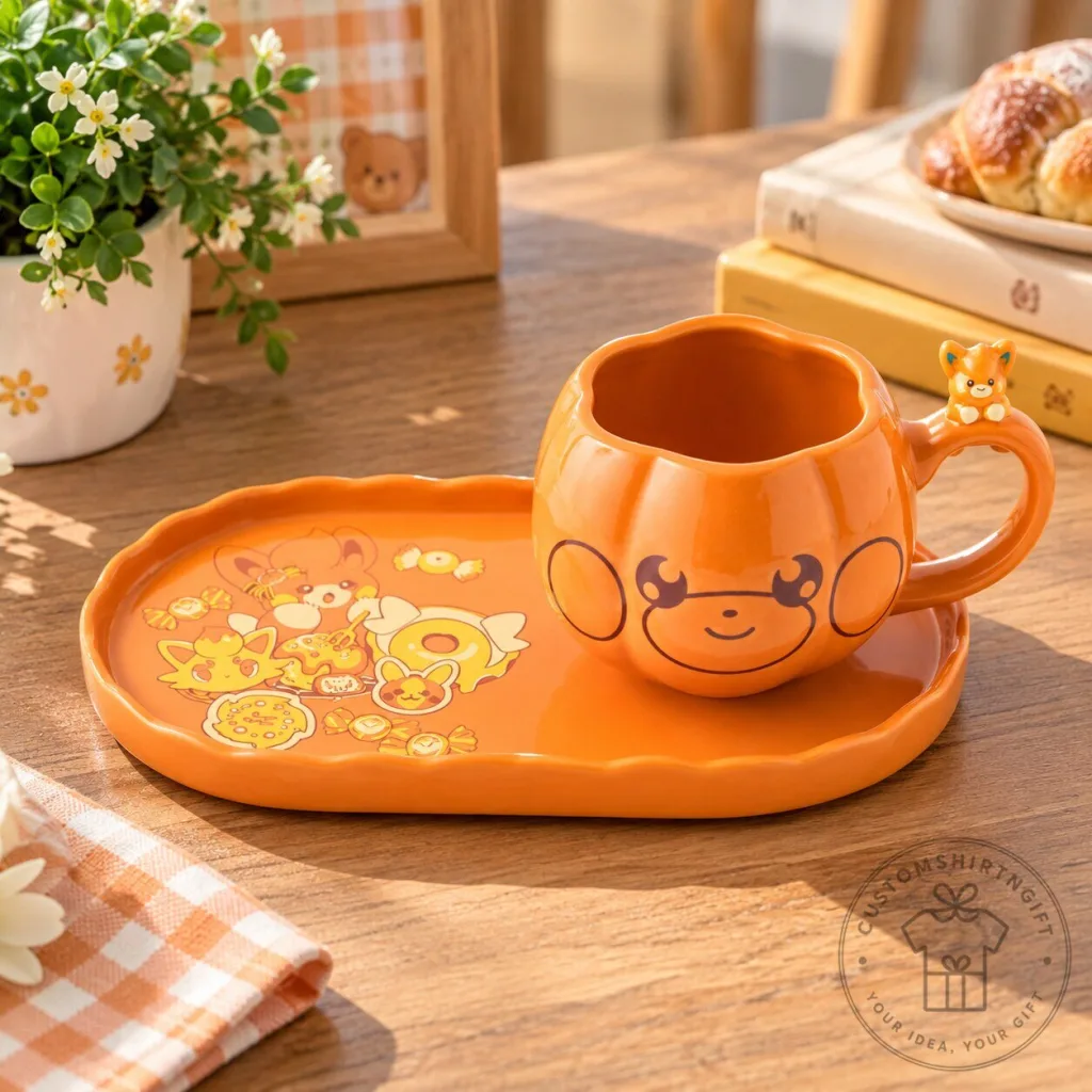 Pokemon Pawmi Halloween Mug and Plate Set