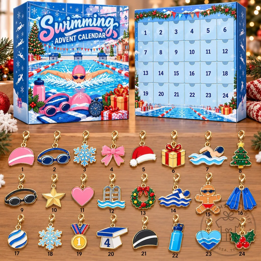 Swimming Advent Calendar 2026 24 Days Christmas Charms Gift Swimming Advent Calendar 2026 24 Days Christmas Charms Gift