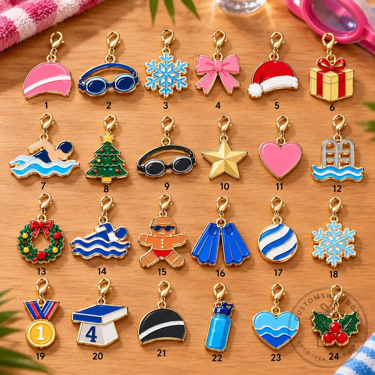 Swimming Advent Calendar 2026 24 Days Christmas Charms Gift 8 Swimming Advent Calendar 2026 24 Days Christmas Charms Gift
